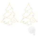 Cumpara ieftin Lumini de Craciun Silueta Pom Craciun 2 buc 50 LED-uri Alb Cald
