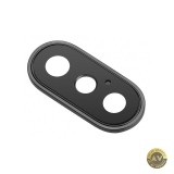 Geam Camera Spate Apple iPhone X cu Rama Negru