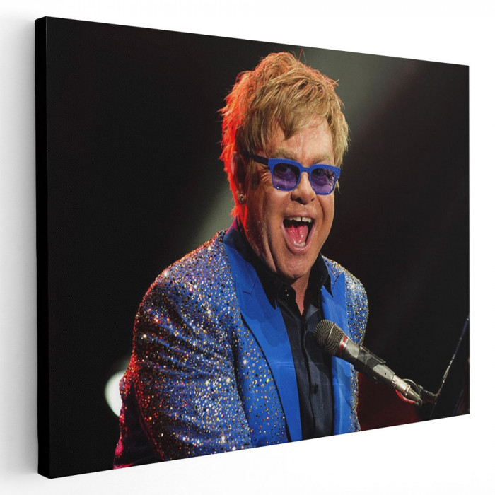 Tablou afis Elton John cantaret 2293 Tablou canvas pe panza CU RAMA 50x70 cm