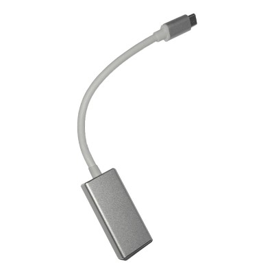 CABLU video SPACER, adaptor USB 3.1 Type-C (T) la DisplayPort (M), 15cm, rezolutie maxima 4K UHD (3840 x 2160) la 60 Hz, silver &amp;quot;SP-CM-DPF-01&amp;quot; (timbru foto