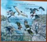 REP-TOGO-''FAUNA:Pasari rapitoare in AFRICA'' -Colita-MNH-Nestamp.-Vezi-Scan