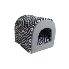 CULCUS TEXTIL PENTRU CAINI SI PISICI TUNEL BLACK-WHITE 42x38x38 60005912 foto