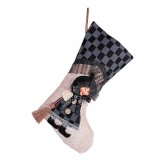 Ciorap decorativ Halloween Befana textil multicolor 18 x 30 H