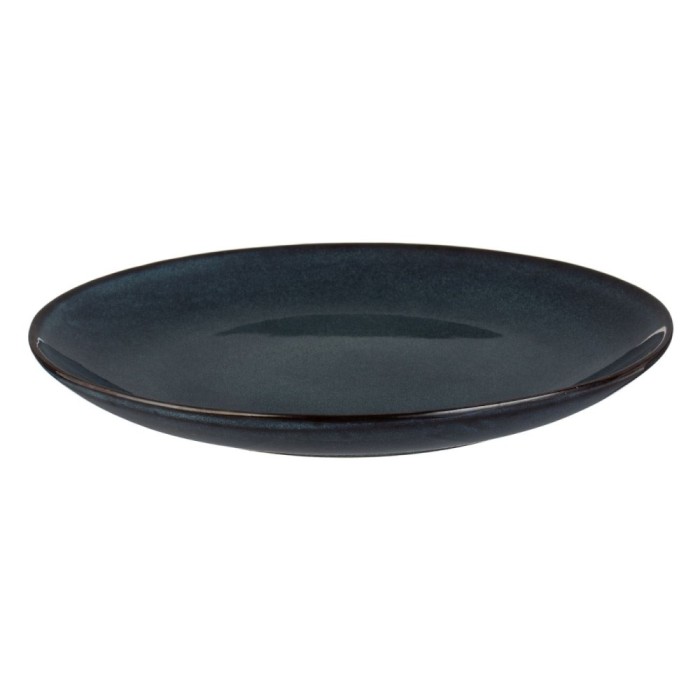 Farfurie Ceramică Glaze, 26.5 cm, Albastru-Negru, Potrivită Pentru Mașina de Spălat Vase și Cuptor cu Microunde