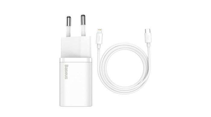 Baseus Super Si Fast Charger 1C 20W cu cablu USB-C-Lightning, 1m (alb)