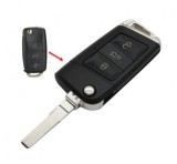 Carcasa cheie Topautochei&reg; pentru Passat B5, Golf Jetta, Skoda, Seat conversie catre un stil modern de cheie, doar pentru modelele cu led la mijloc, Aftermarket