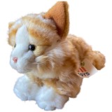 Jucarie pisica de plus pe burtica nat geo portocaliu tigrat