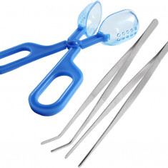 Supkeyer 3 în 1 instrument de alimentare Reptile de hrănire Tongs Cricket Clemp