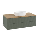 Cumpara ieftin Mobilier suspendat pentru lavoar, Villeroy &amp; Boch, Antao, 100 cm, Leaf Green matt lacquer/Honey Oak