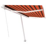 Copertina retractabila manual cu LED portocaliu&amp;maro 400x300 cm