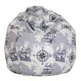 BEAN BAG MARA PRINT CORABII FOND GRI