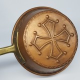 Tigaie Decorativa Vintage Frantuzeasca Cupru Bronz Relief, 18cm