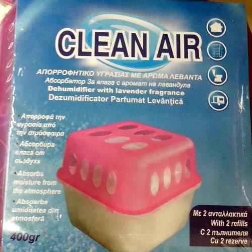 Dezumidificator CLEAN AIR absorbant de umiditate + 2 seturi granule  reancarcabile cu parfum de lavanda | arhiva Okazii.ro