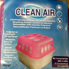 Dezumidificator CLEAN AIR absorbant de umiditate + 2 seturi granule reancarcabile cu parfum de lavanda foto