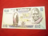 Bancnota 10 kwacha Zambia cca.1980 ,cal. Necirculat