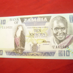 Bancnota 10 kwacha Zambia cca.1980 ,cal. Necirculat