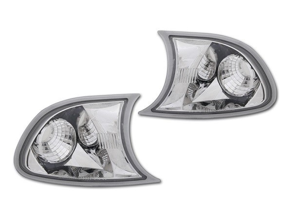 Set lampi semnalizare fata Bmw Seria 3 (E46), Coupe/Cabrio, 10.2001-03.2003, partea Stanga+Dreapta, Fata, transparent, argintiu; tuning; Omologare: E