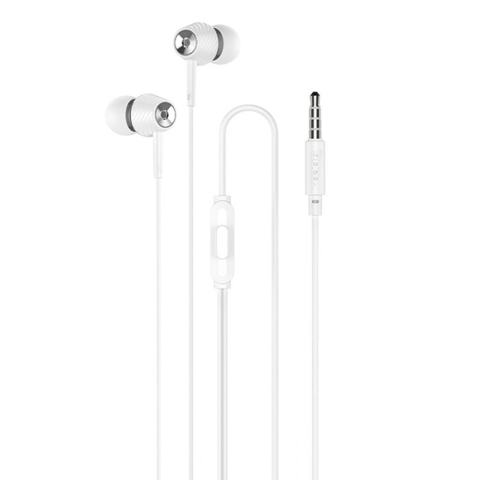 Handsfree Casti In-Ear HOCO M70, Cu microfon, 3.5 mm, Alb