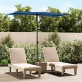 vidaXL Umbrelă soare de grădină st&acirc;lp aluminiu albastru azur 180x110cm