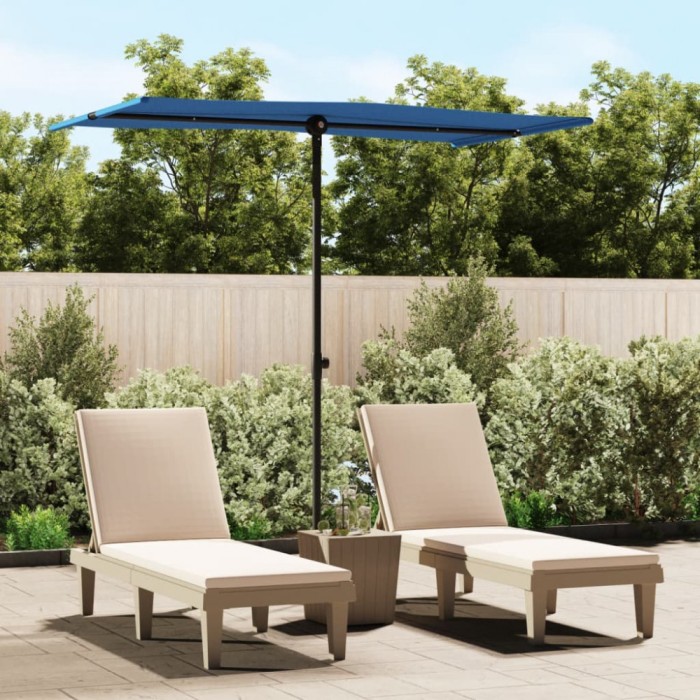 Gossi umbrela soare de gradina stalp aluminiu albastru azur 180x110cm