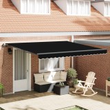 vidaXL Cortina Retractabilă Negru 400 &times; 300 cm Țesătură și Aluminiu 3330597