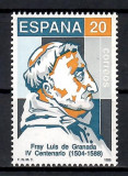 Spania 1988 - 400 de ani de la moartea pr. Luis de Granada, 1504-1588, MNH