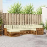 vidaXL Set de canapele de exterior cu pernă 6 pcs Natural și Crem 3373735