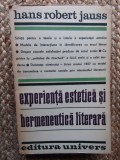 Hans Robert Jauss - Experienta estetica si hermeneutica literara