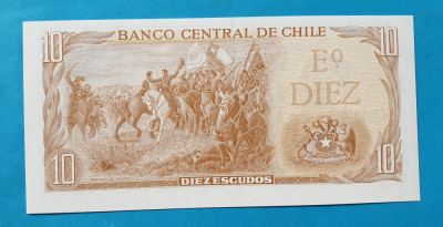 10 Escudos - Bancnota Chile - piesa SUPERBA - UNC foto