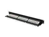 Patch Panel Lanberg 24 Porturi Cat.6 UTP 1U 19 inch cu Organizator Cabluri, Negru