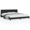 VidaXL Cadru de pat cu tăblie, negru, 200x200 cm, catifea