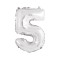 Balon Folie Cifra 35 cm Argintiu-Tip Cifra 5