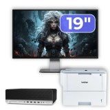 Pachet Calculator Second Hand HP ProDesk 800 G3 SFF, Intel Core i5-7500 3.40 - 3.80GHz, 16GB DDR4, 500GB SSD + 1TB HDD, DVD-ROM + Monitor 19&amp;quot; &amp; I