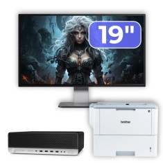 Pachet Calculator Second Hand HP ProDesk 800 G3 SFF, Intel Core i5-7500 3.40 - 3.80GHz, 16GB DDR4, 500GB SSD + 1TB HDD, DVD-ROM + Monitor 19&amp;quot; &amp; I