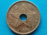 CONGO BELGIAN-5 CENTIMES 1921