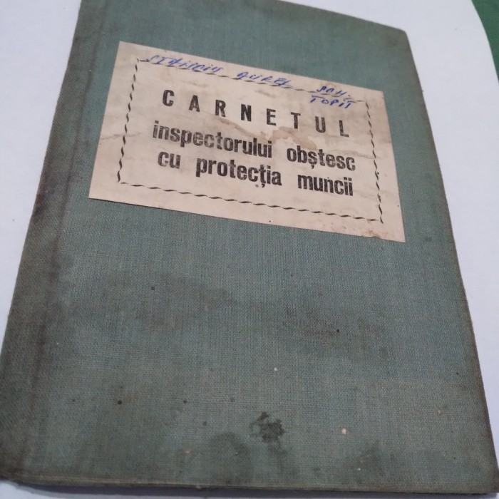 CARNETUL INSPECTORULUI OBSTESC CU PROTECTIA MUNCII