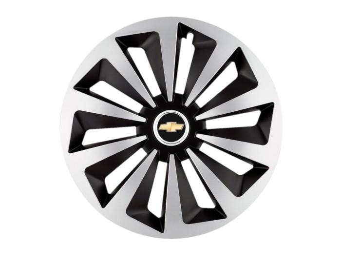Set 4 capace roti Fox Gri-Negru R16 pentru gama auto Chevrolet