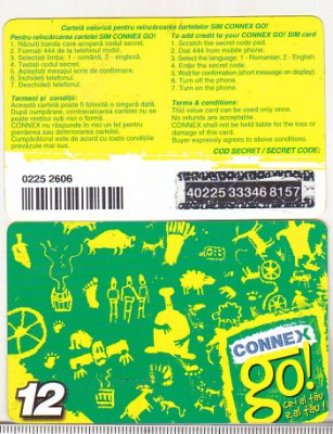 bnk card Romania - Connex - reincarcare Go! 12 - RO-CON-REF-0018C foto