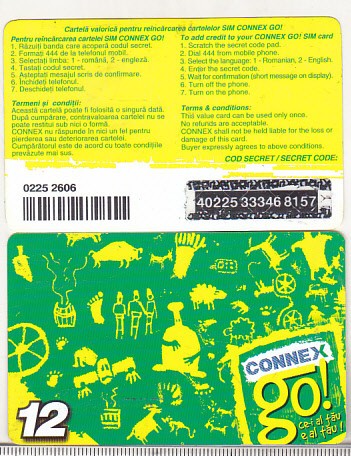 bnk card Romania - Connex - reincarcare Go! 12 - RO-CON-REF-0018C