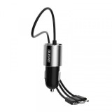 Cumpara ieftin Incarcator Auto Cu Cablu Lightning / microUSB / USB-C Dudao R5ProN, 17W, 3.4A, 1 x USB-A, Negru
