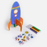 Set Creativ 3D Nava Spatiala cu 5 Markere si Autocolante, CMCLASS