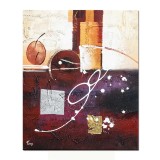 Tablou abstract pictat manual, Compozitie abstracta 3, 60x50cm ulei pe panza in relief efect 3D, gata de agatat pe perete