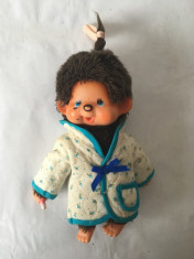 Monchhichi Sekiguchi 1974, maimutica maimuta jucarie plus 21 cm, cu kimono foto