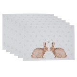 Cumpara ieftin Set 6 suporturi farfurii bumbac Iepuras 48x33 cm