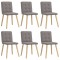 Scaune de sufragerie, 6 buc., gri taupe, material textil