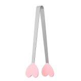 Cleste creativ pentru mancare, flippy, model inimioare din silicon, 14.5x3 cm, rezistent la temperaturi inalte si coroziune, roz