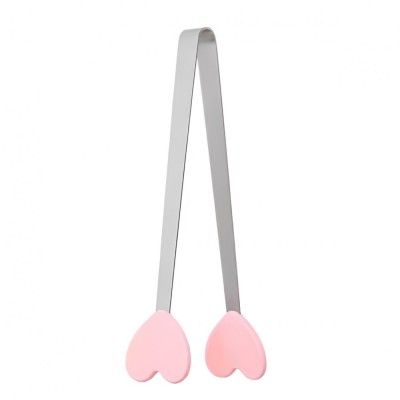 Cleste creativ pentru mancare, flippy, model inimioare din silicon, 14.5x3 cm, rezistent la temperaturi inalte si coroziune, roz foto