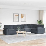 vidaXL Canapea modulară cu perne catifea gri &icirc;nchis 3321329