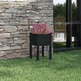 Cumpara ieftin Jardinieră de grădină, negru, 40x40x70 cm, lemn masiv de pin