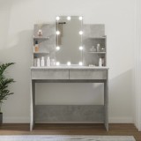 Cumpara ieftin Masă de toaletă cu LED, gri beton, 96x40x142 cm